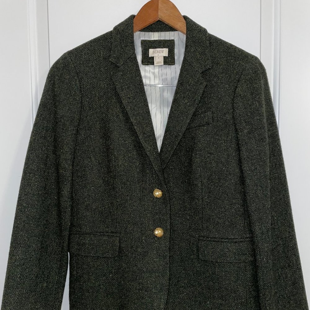 Green Tweed J. Crew Blazer